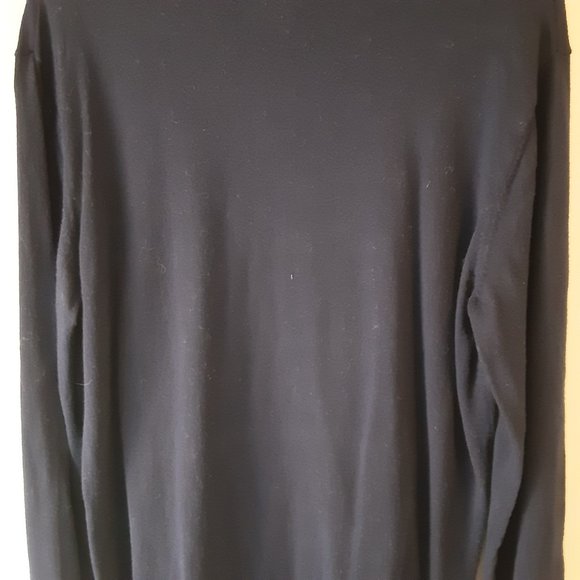Black Brown 1826  Men's Navy Blue Mock Neck 100% Merino Wool Sweater Size XL - Picture 9 of 15
